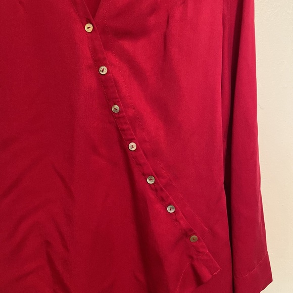 Soft Surroundings Washed Tencel Wrap Tunic Blouse - Picture 2 of 7